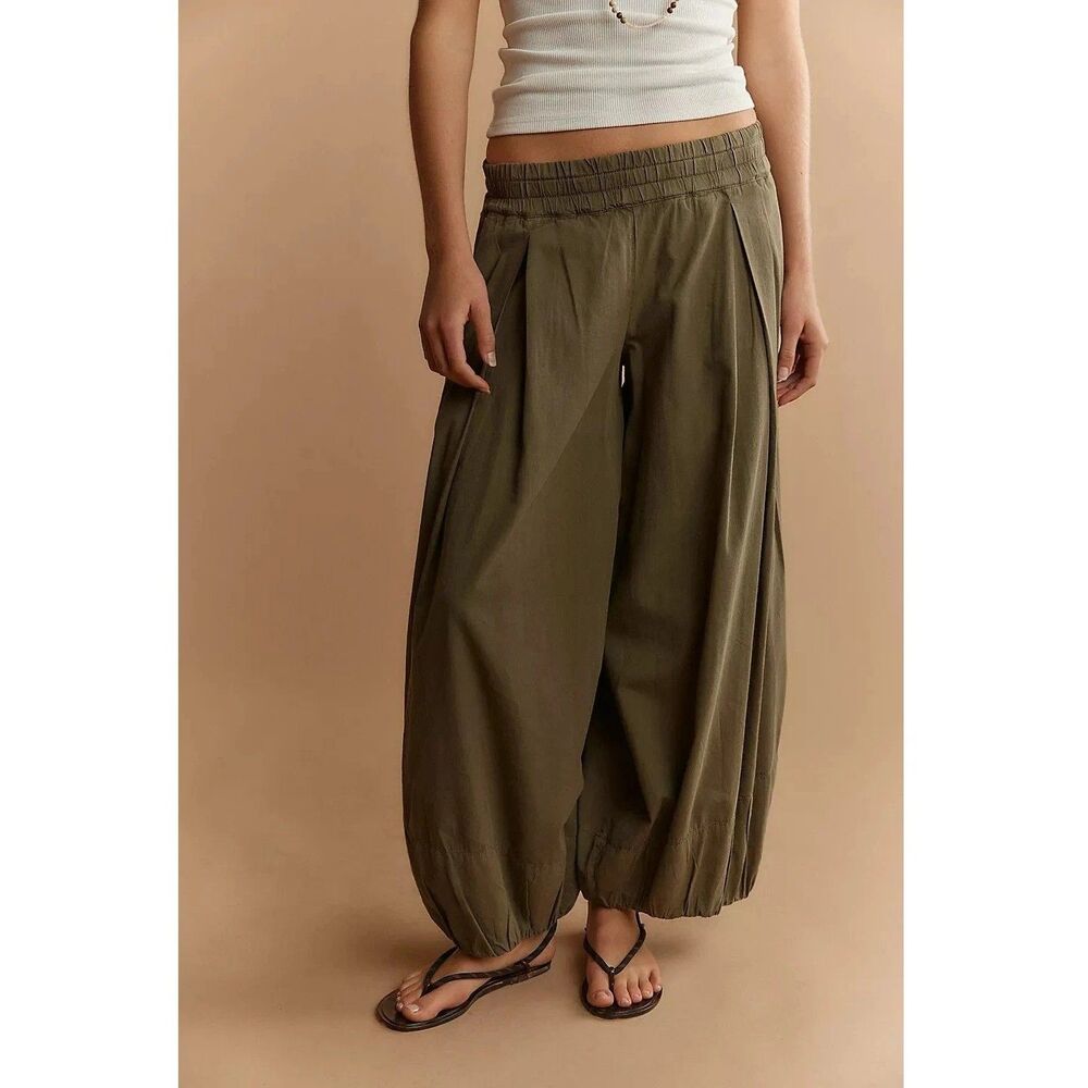 Free People Moonflower Balloon Trousers Pants Mid Rise Pull-on Solid XS 290051